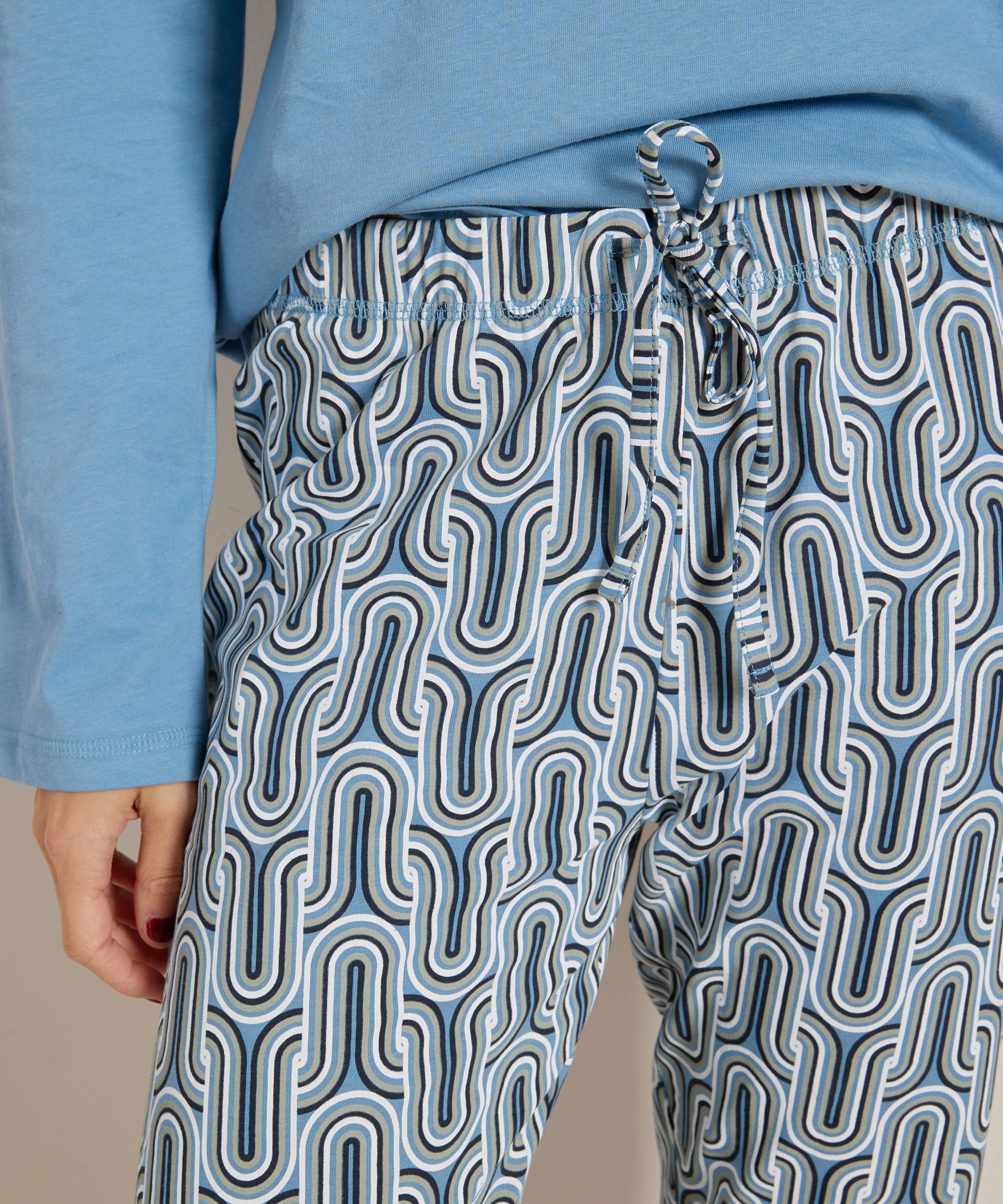 pyjama set: uni top   print broek