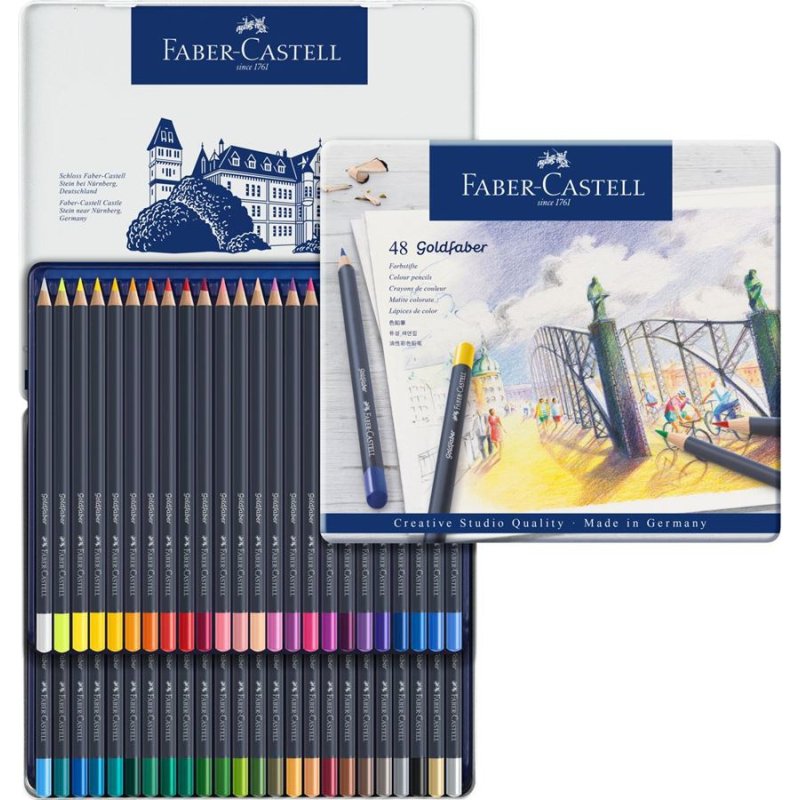 FABER-CASTELL Crayons de couleur GOLDFABER, étui en métal