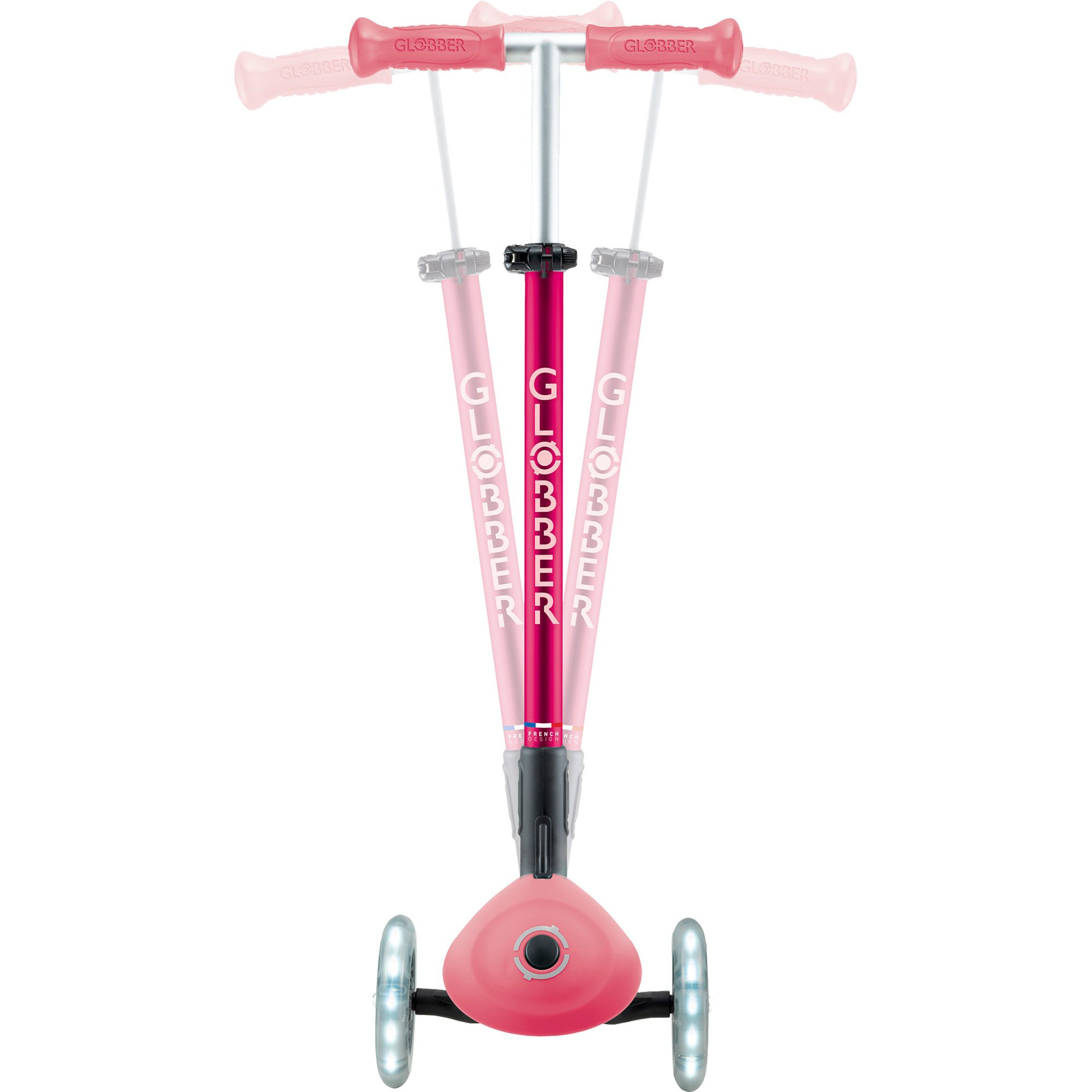 Globber Primo Foldable Lights Plus V2 Scooter Kinder corail rose