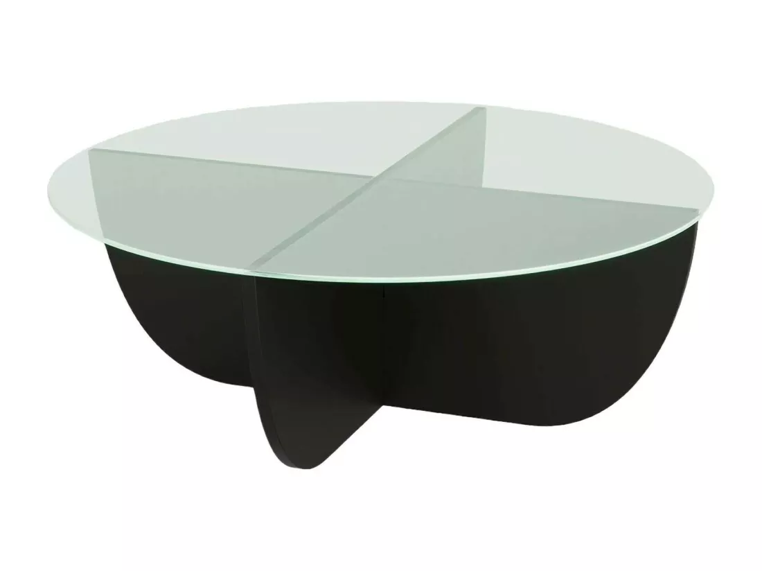 Table basse Phoebe, Table basse, Porte-revues pour canapé, Etagère de salon, 90x90h30 cm, Noir