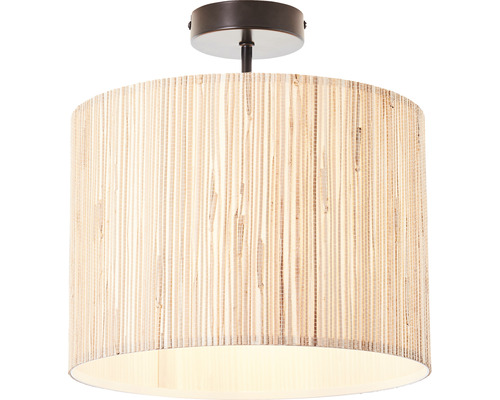 Plafondlamp, 1-lichts, HxØ 31x30 cm, Wimea, zwart/naturel