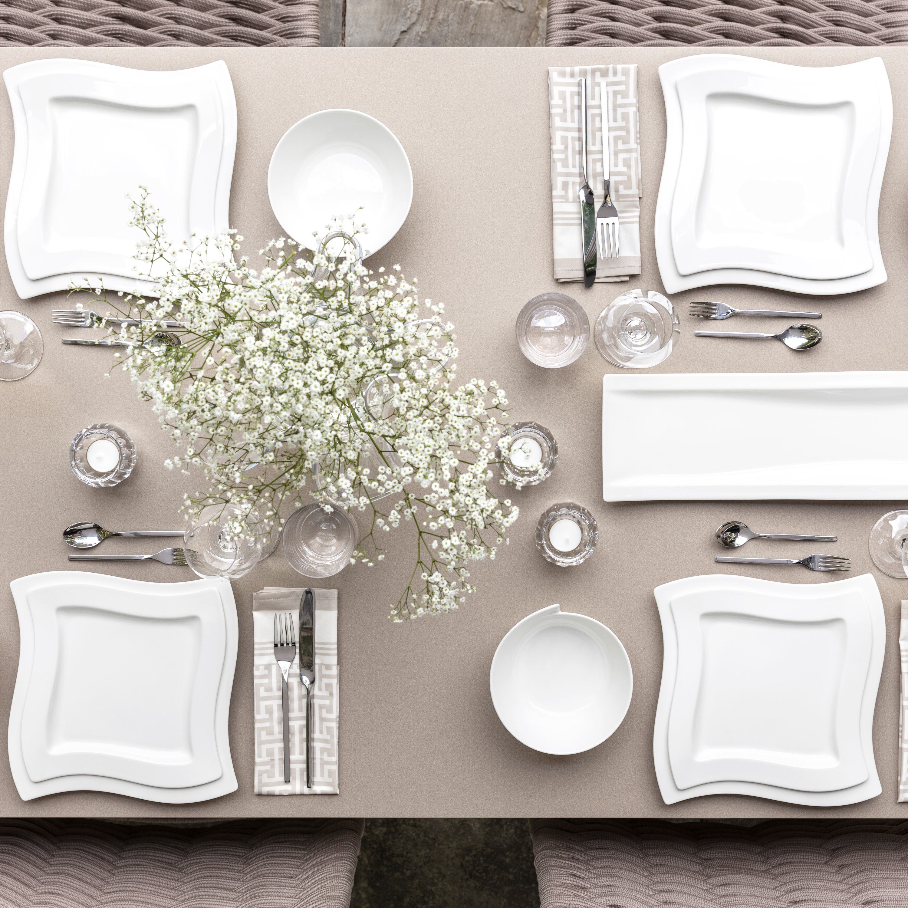NewWave Dinnerware set White, Premium Porcelain