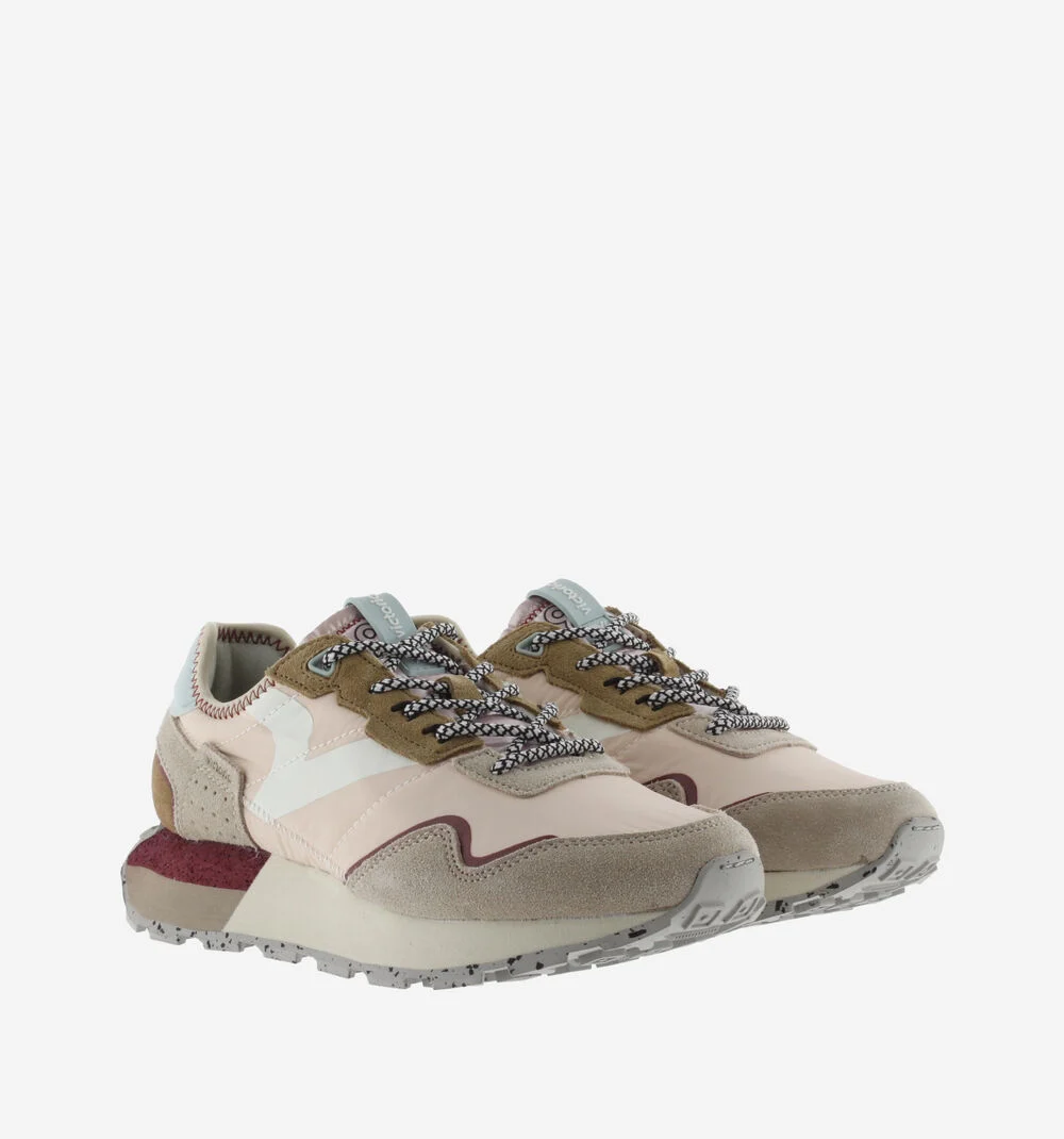 WING COULEURS PASTEL Baskets pour femmes avec détails en pierre ponce ROSA
