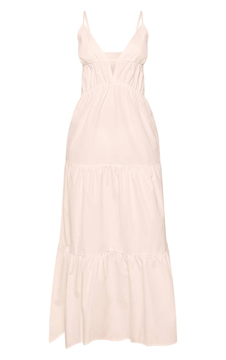 Blanc Robe Maxi Étagée À Bretelles Petite Taille
