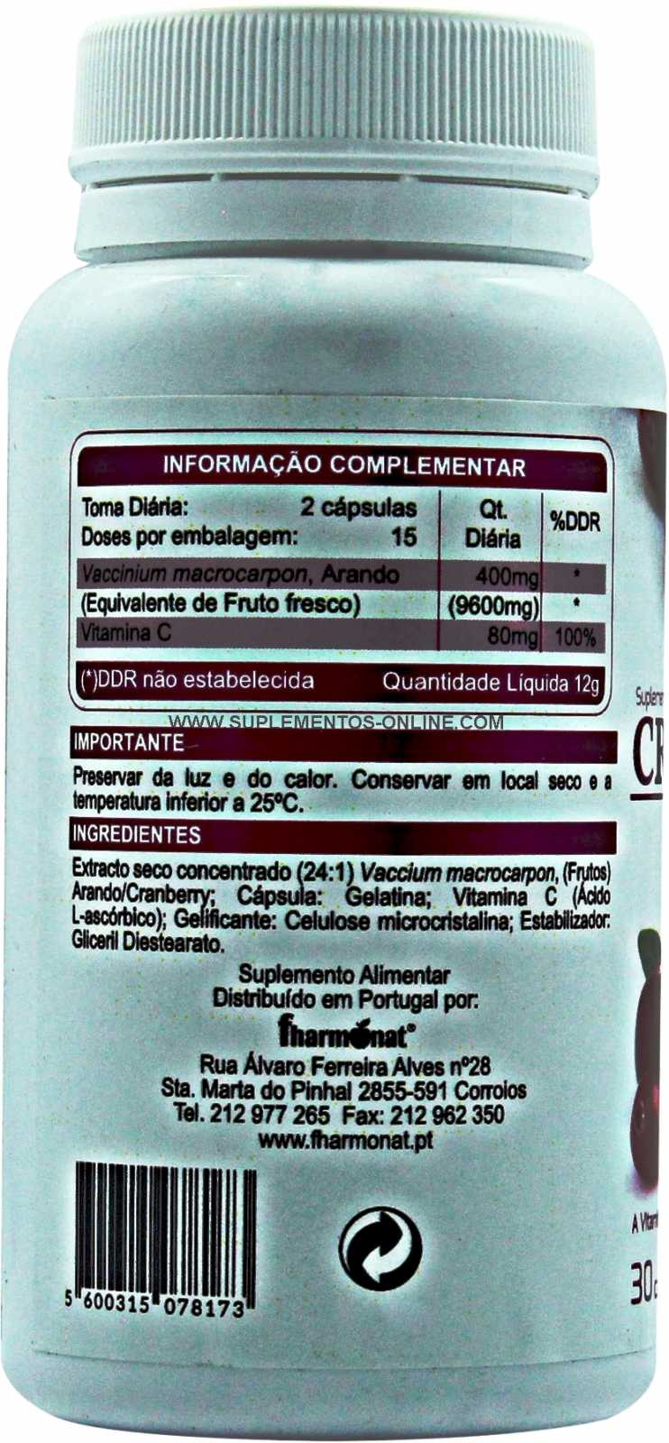 Fharmonat Cranberry 30 Cápsulas
