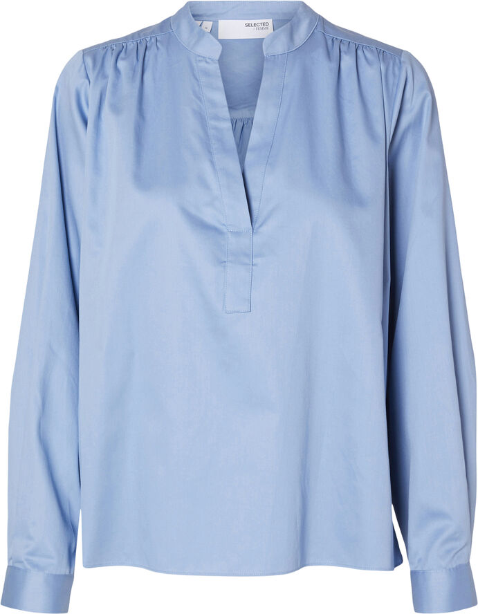 Selected Femme SLFMIRA LS V-NECK TOP B Endless sky