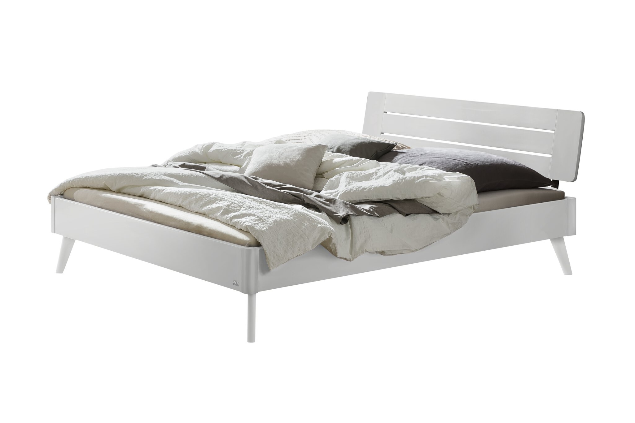 Holzbett HASENA RUBIERA 140X200cm Höhe 20cm Buche Buche weiß