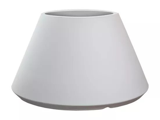 Vase en résine pour plantes intérieur/extérieur, design rond conique d.60x35h Stromboli Blanc