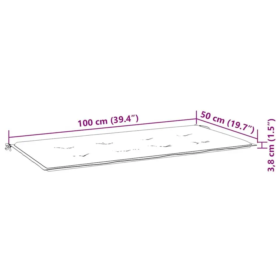 vidaXL - Bank Batavia met grijs kussen - Teakhout - 112x55x94 cm