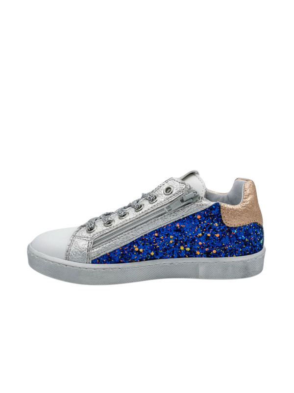 Baskets fille SAKINA Mix Glitter Bleu - Reqins