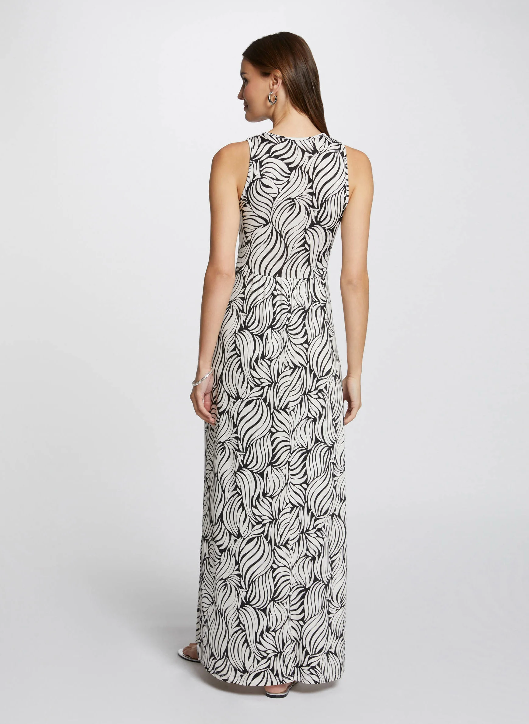 RDELTI - Robe longue ceinturée imprimée| Multicolore