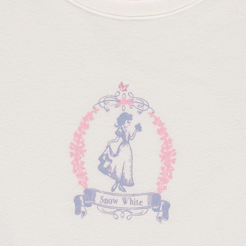Lot de 2 maillots de corps manches courtes Disney avec princesses printées - Ecru
