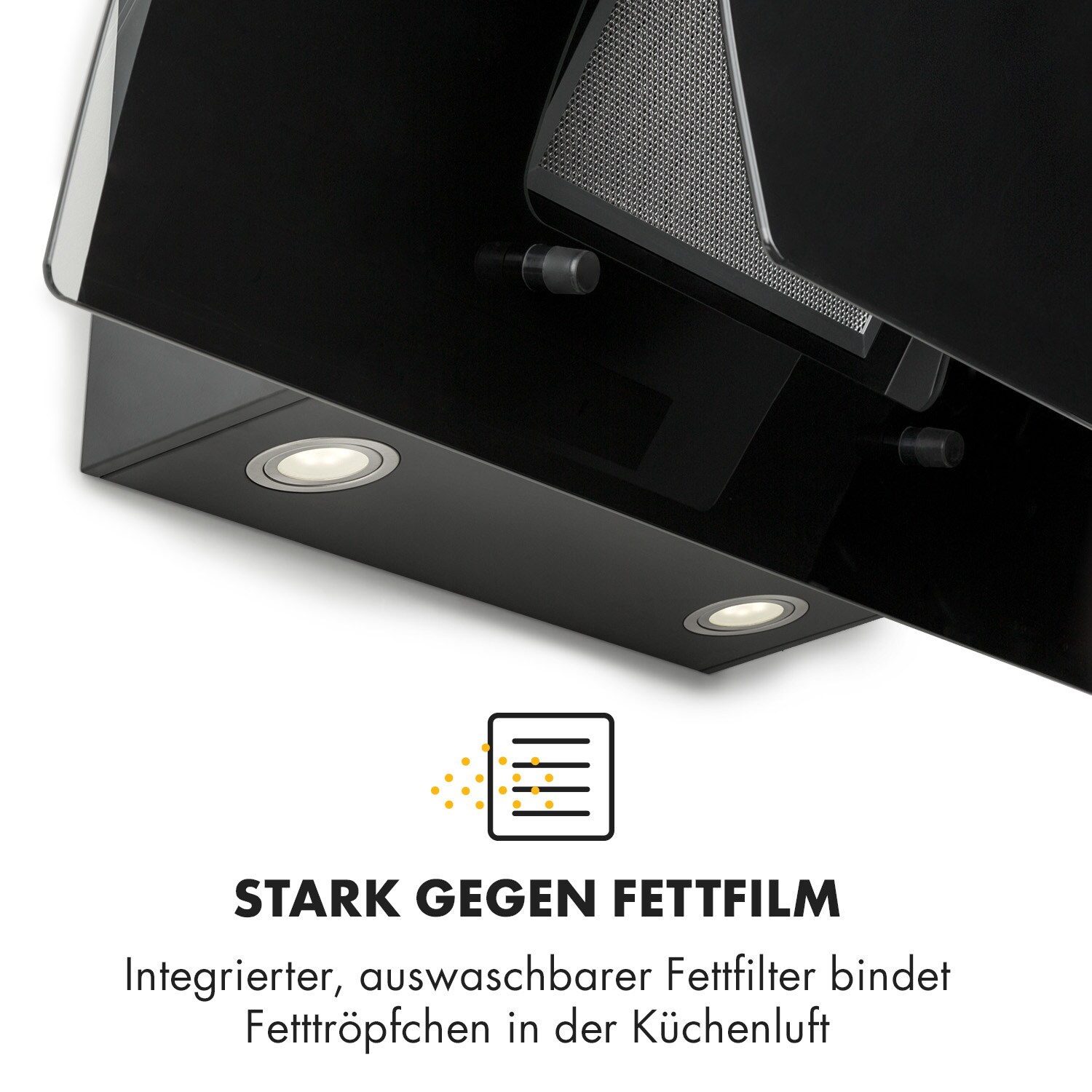 Sabia 90 Dunstabzugshaube 90cm 600m³/h LEDs 3 Leistungsstufen schwarz Schwarz