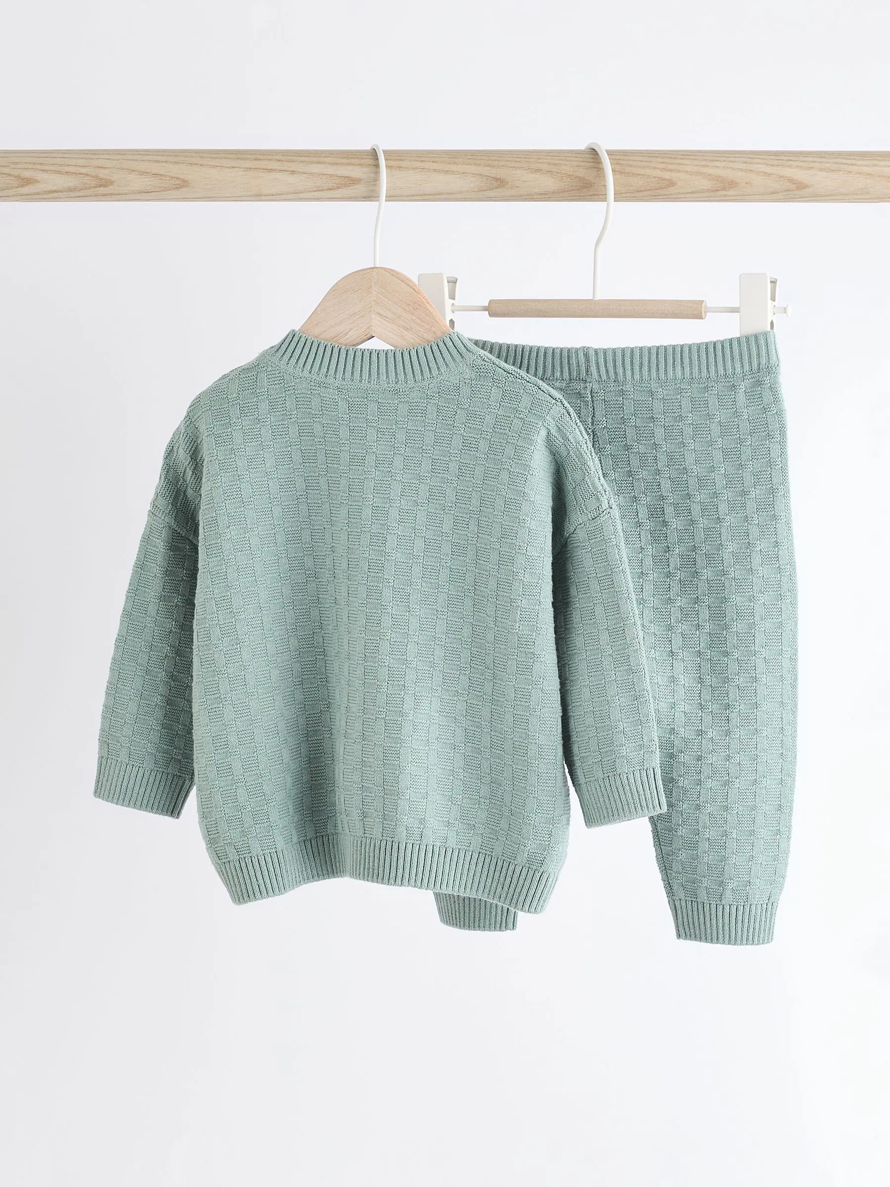 Mineraal - Babyset met gebreide trui en legging van 100% katoen met textuur (0mnd -3jr)