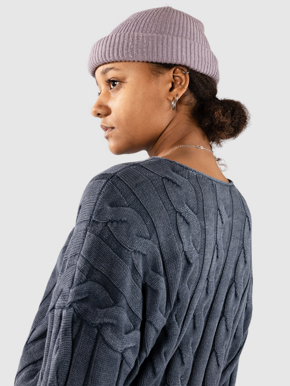 Vans Mila Cable Knit Crop Pullover parisian night