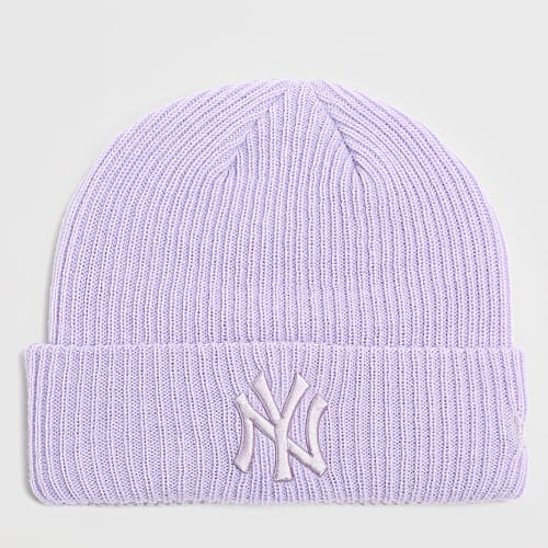 Bonnet Femme Rib Wide Cuff New York Yankees Lavande