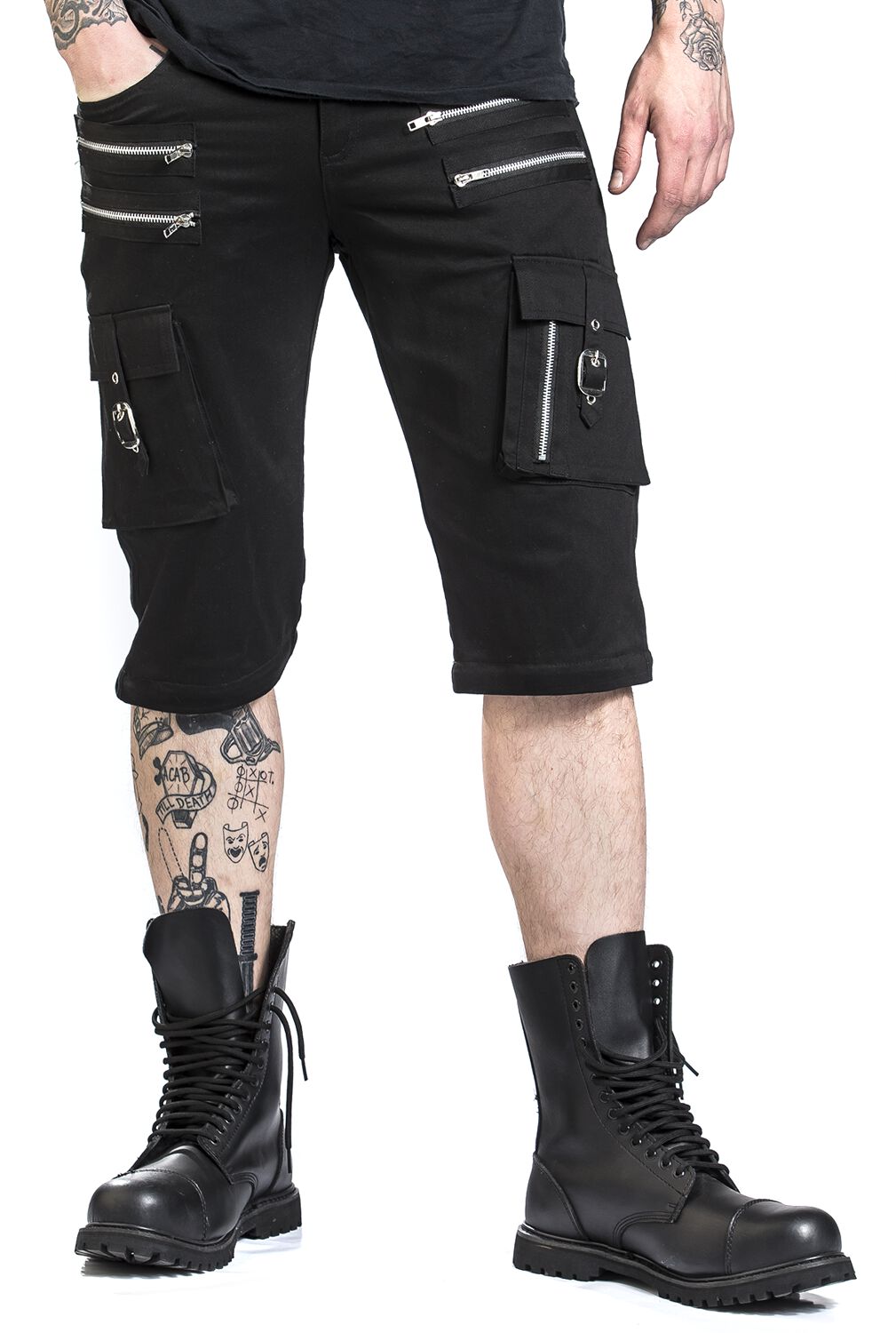 2-En-1 : Pantalon/Short | Gothicana by EMP Pantalon en toile