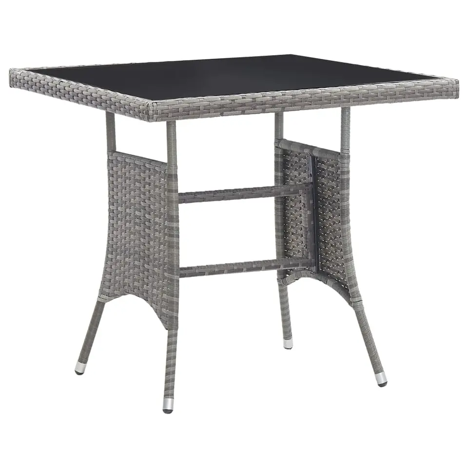 vidaXL - Tuintafel - Grijs - Poly rattan - 80 x 80 x 74 cm