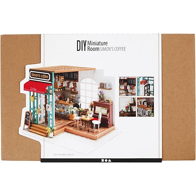 Miniatyrrom, Kaffebar, H: 19 cm, L: 22,6 cm, B: 19,4 cm, 1 stk.
