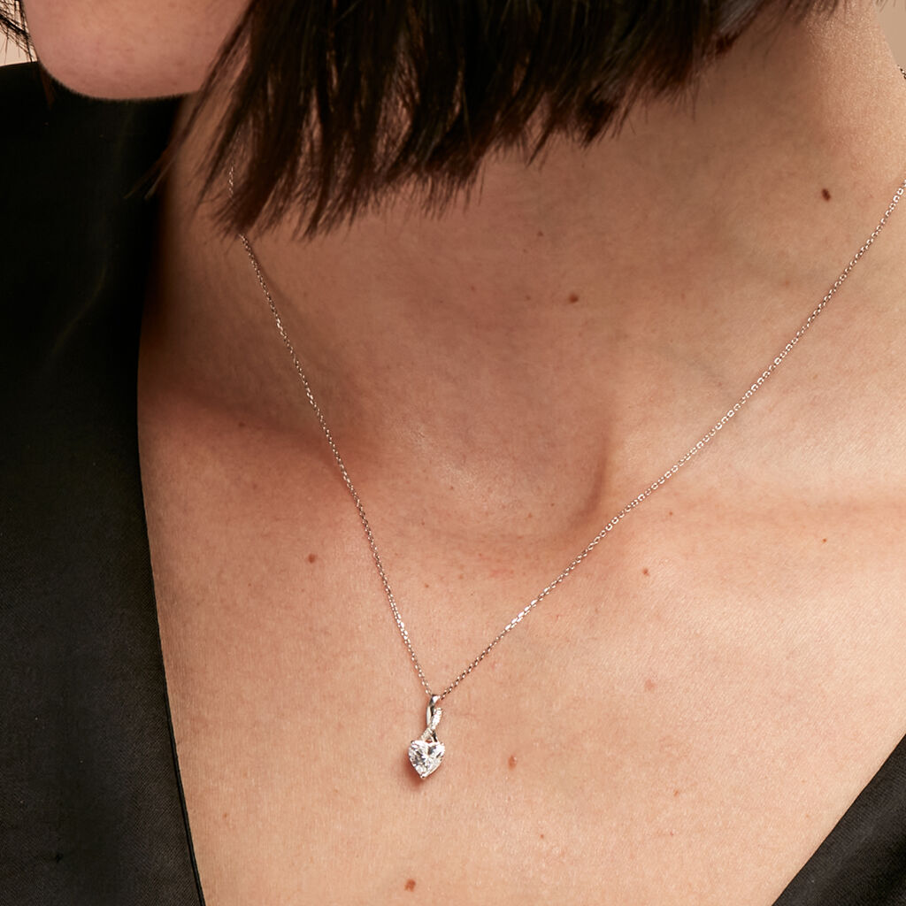 Collier Clothilde Or Blanc Oxyde De Zirconium
