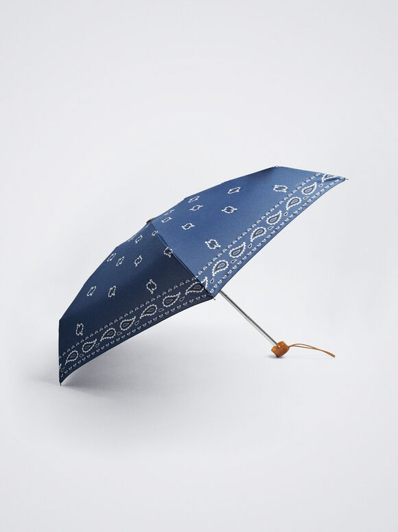 Guarda-chuva pequeno estampado - Azul marinho