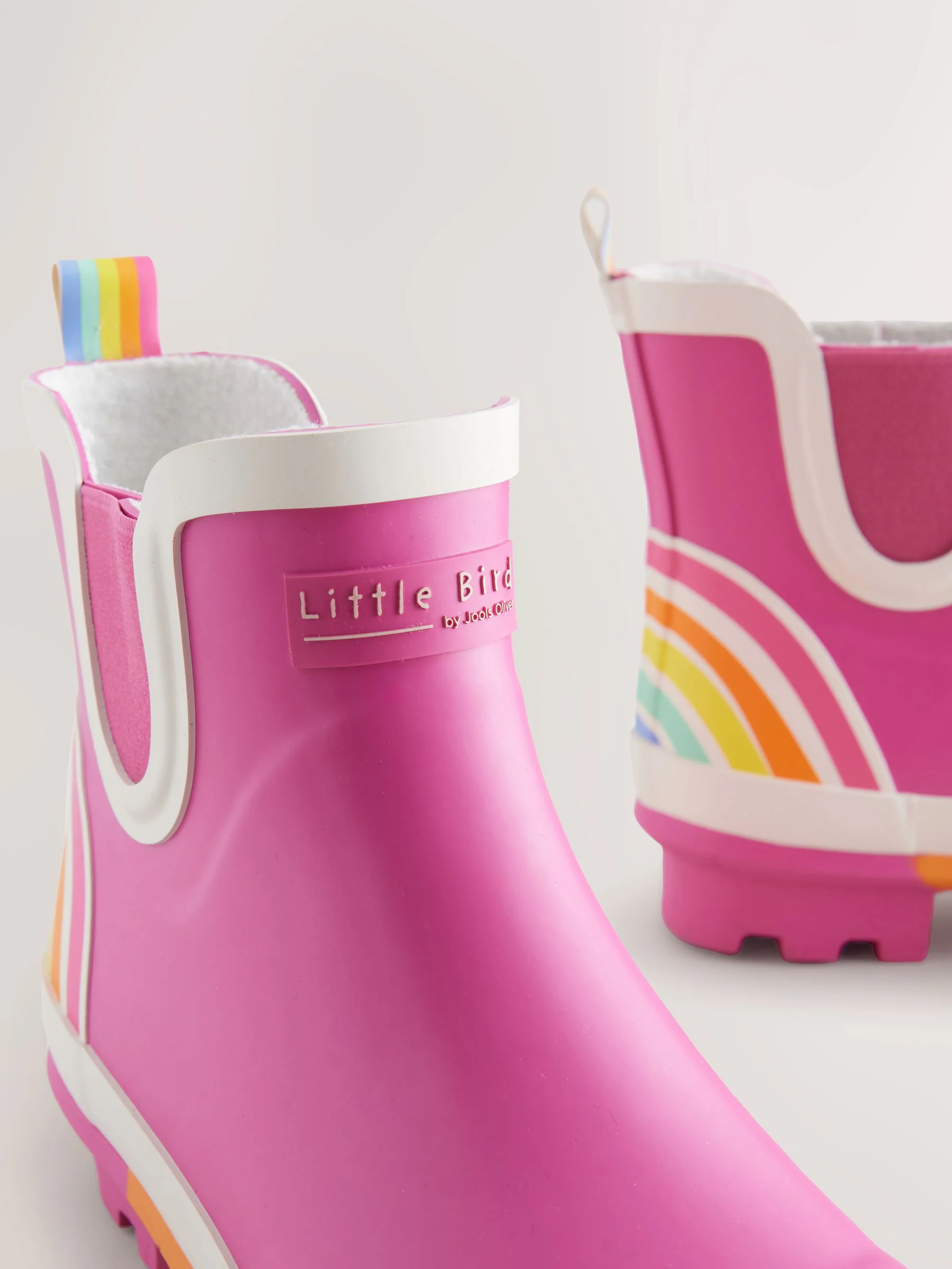 Roze - Little Bird by Jools Oliver regenlaarzen met regenboog voor volwassenen