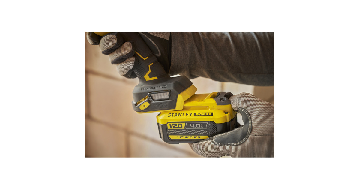 StanleyFATMAX V20 18V Haakse slijper 125mm  (Zwart/geel, Accu en oplader niet inbegrepen)