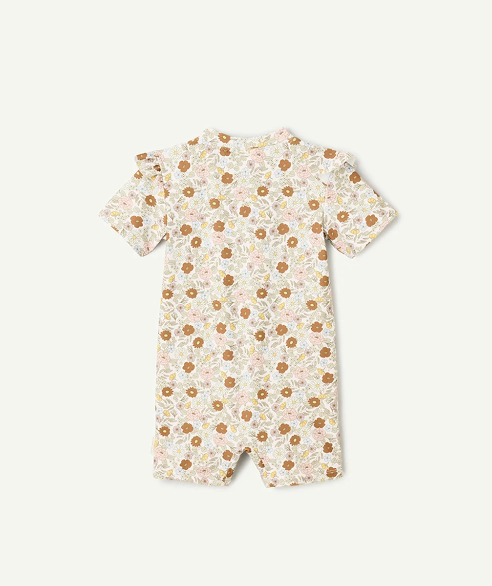 LITTLE DUTCHcombinaison de bain manches courtes bébé fille kaki imprimé à fleurs
