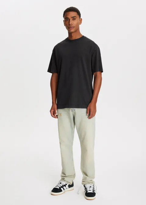 Oversized t-shirt washed antraciet (ACIDWAS)