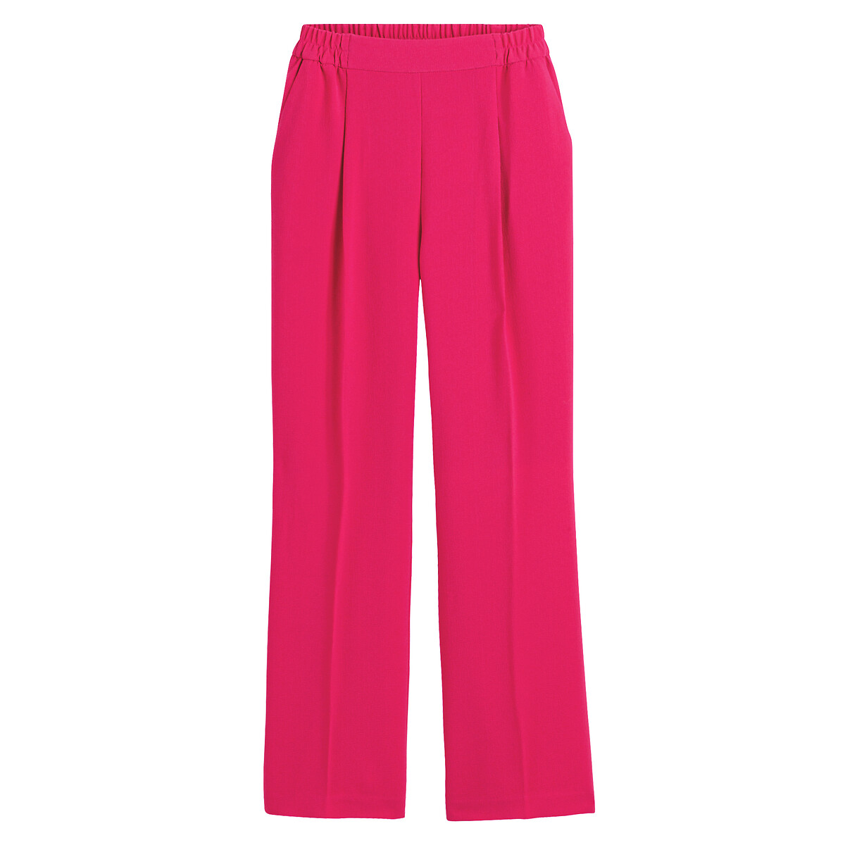 COLEÇÕES LA REDOUTE<br>Calças largas em crepe de poliéster