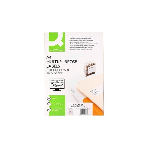 Q-Connect 100 Fls Etiquetas Adesivas 70x30cm - Caixa de 5 unidades