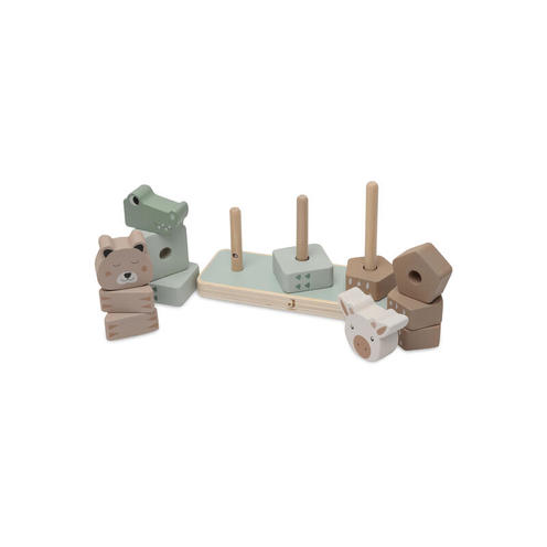 Tour d'empilage en bois Jungle jambo - Multicolor - JOLLEIN