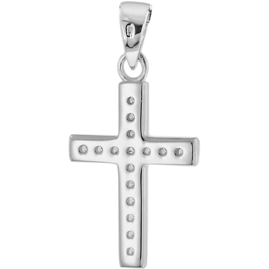 trendor Kreuz-Anhänger für Mädchen Weißgold 585  14K an Silberkette silver