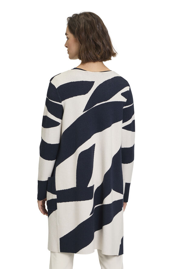 Betty Barclay Strickjacke Lang Patch beige/dark blue