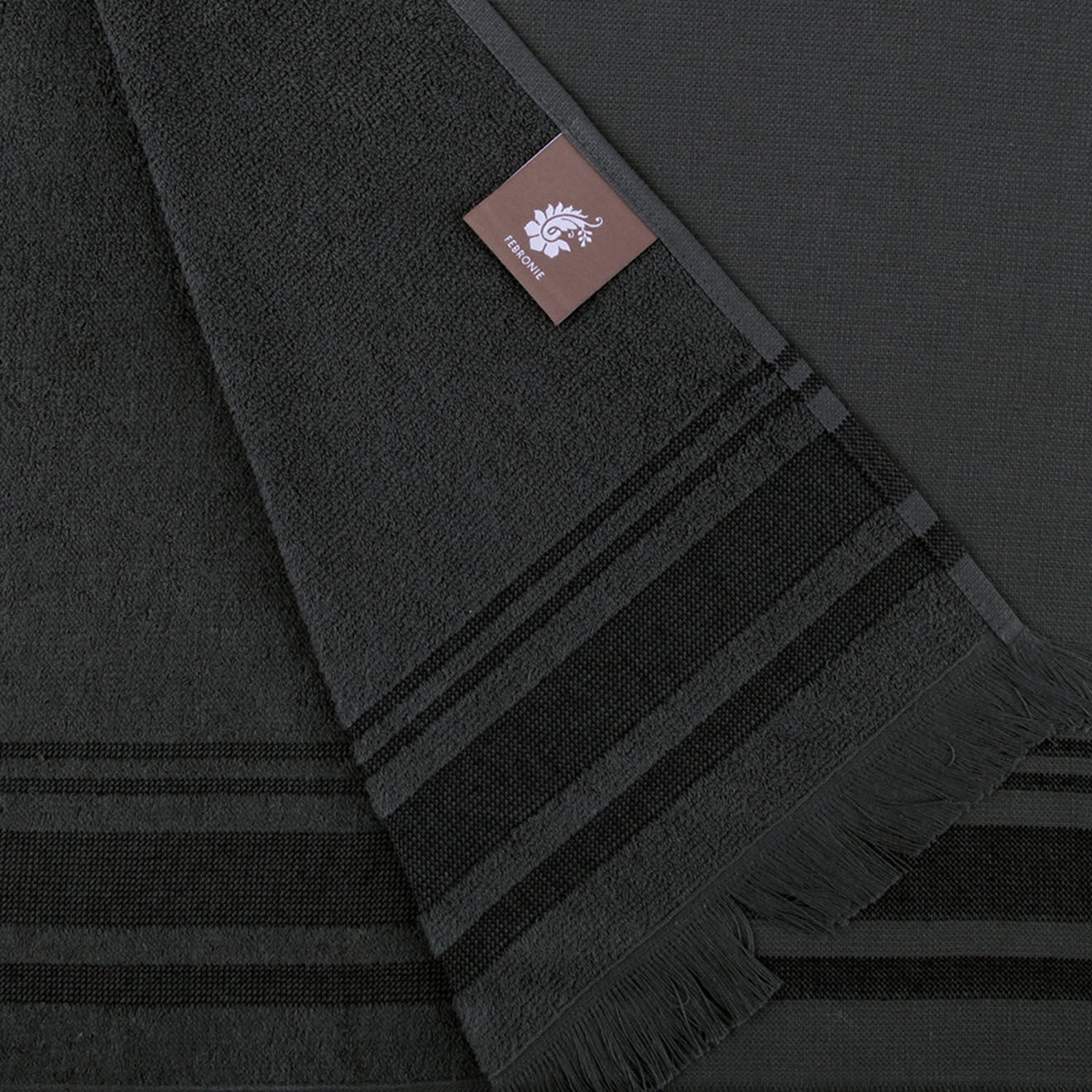 Febronie Fouta éponge Faro gris - 180x200 cm