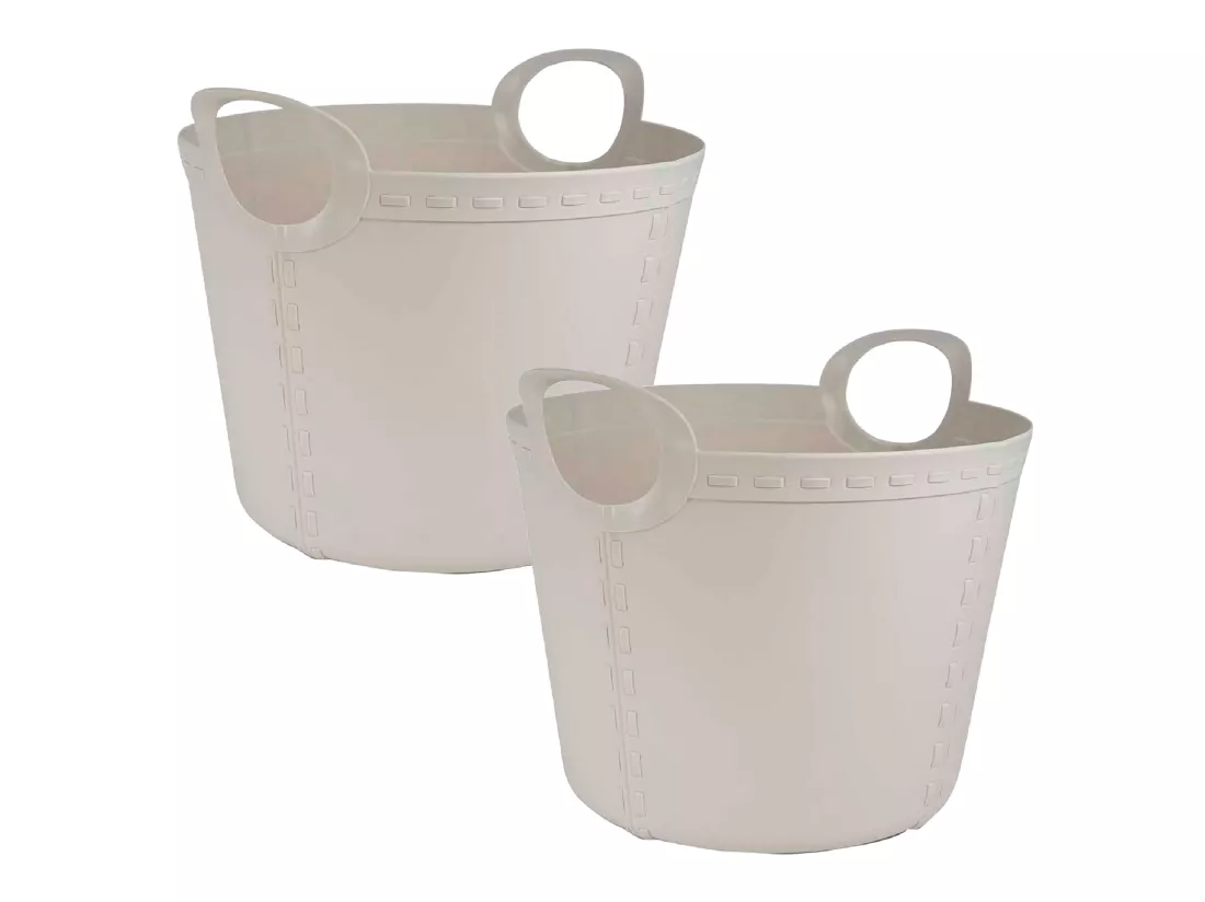 2x panier de rangement craft large 40l light grey 52x45,5x38,5