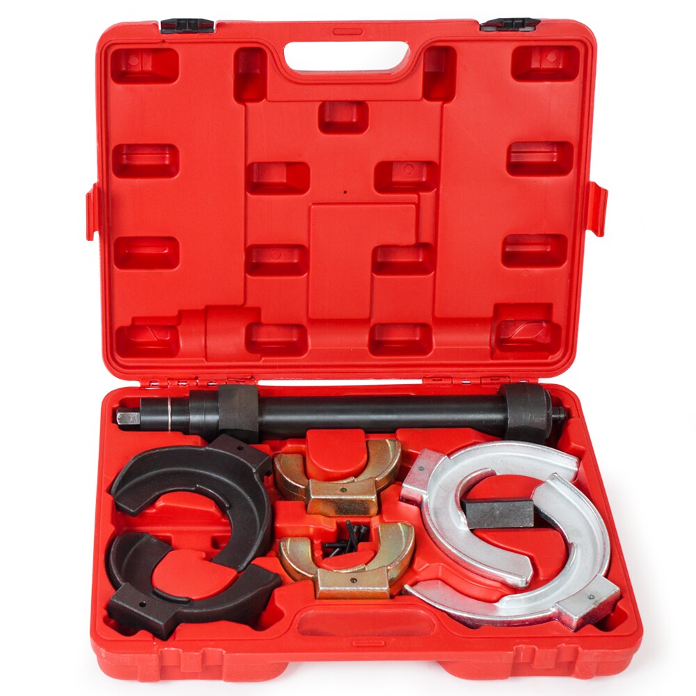 tectake® Universal Federspanner, 3 Spannköpfe und Distanzstück, Durchmesser 80 - 190 mm, übersichtliche Anordnung im Kunststoffkoffer