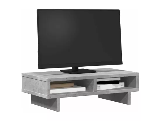 Support de moniteur gris béton 50x27x15 cm bois d'ingénierie