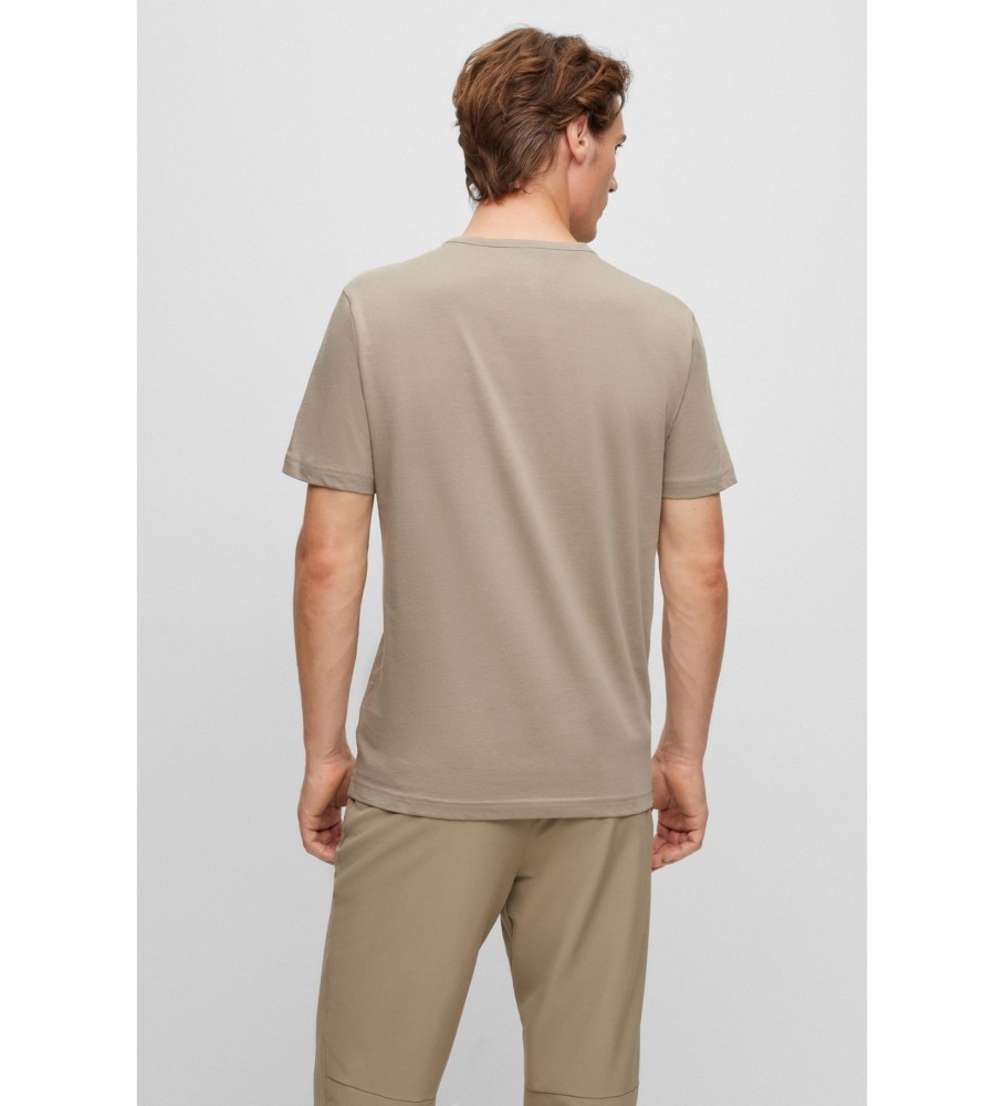 Camiseta marrom curvada BOSS