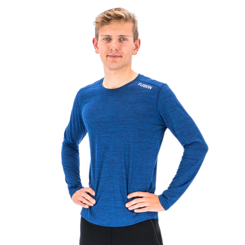 fusion c3 langaermet loebe t shirt herre 243 0282 night blue