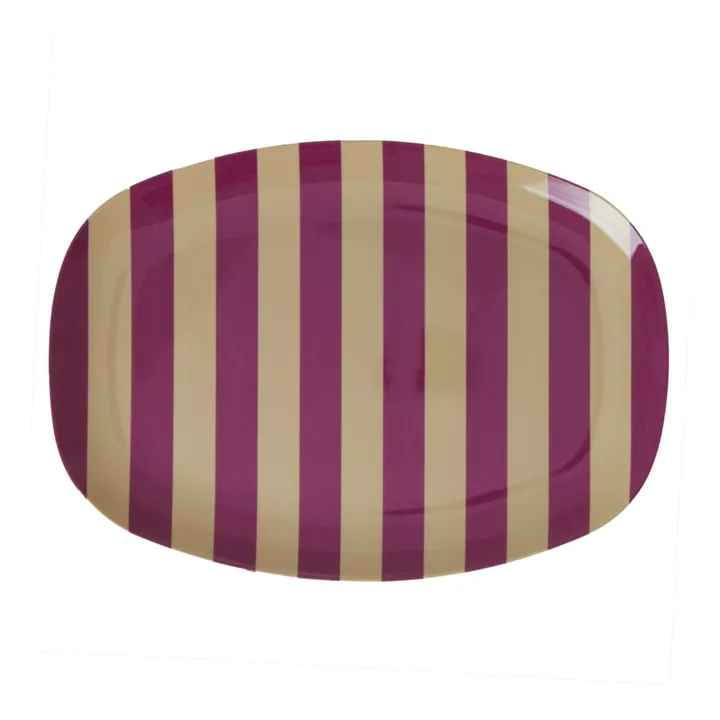 Rice Assiette rectangulaire Stripes print en melanine