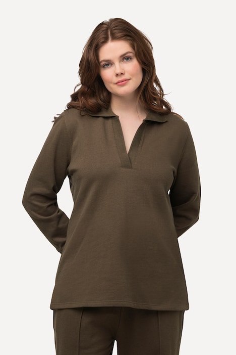 Sweatshirt, Polokragen, Langarm, Biobaumwolle