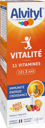 Alvityl Vitalité Solution Buvable Multivitaminée Goût Fruité 150ml