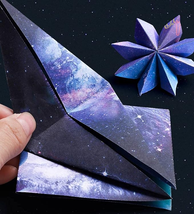 (50er Set) 15x15cm Origami Papier DIY Bastel Faltpapier 70gm2 - Weltraum