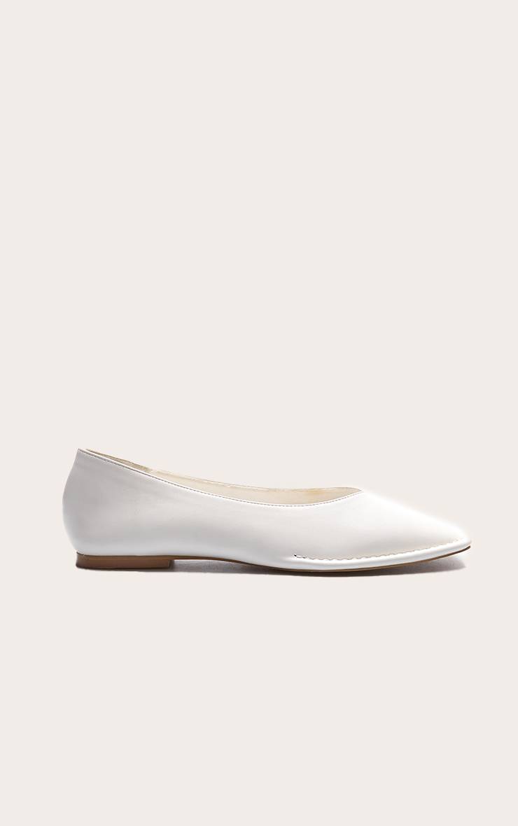 Crème Ballerine À Bout Carré Effet Croco En SYNTHÉTIQUE