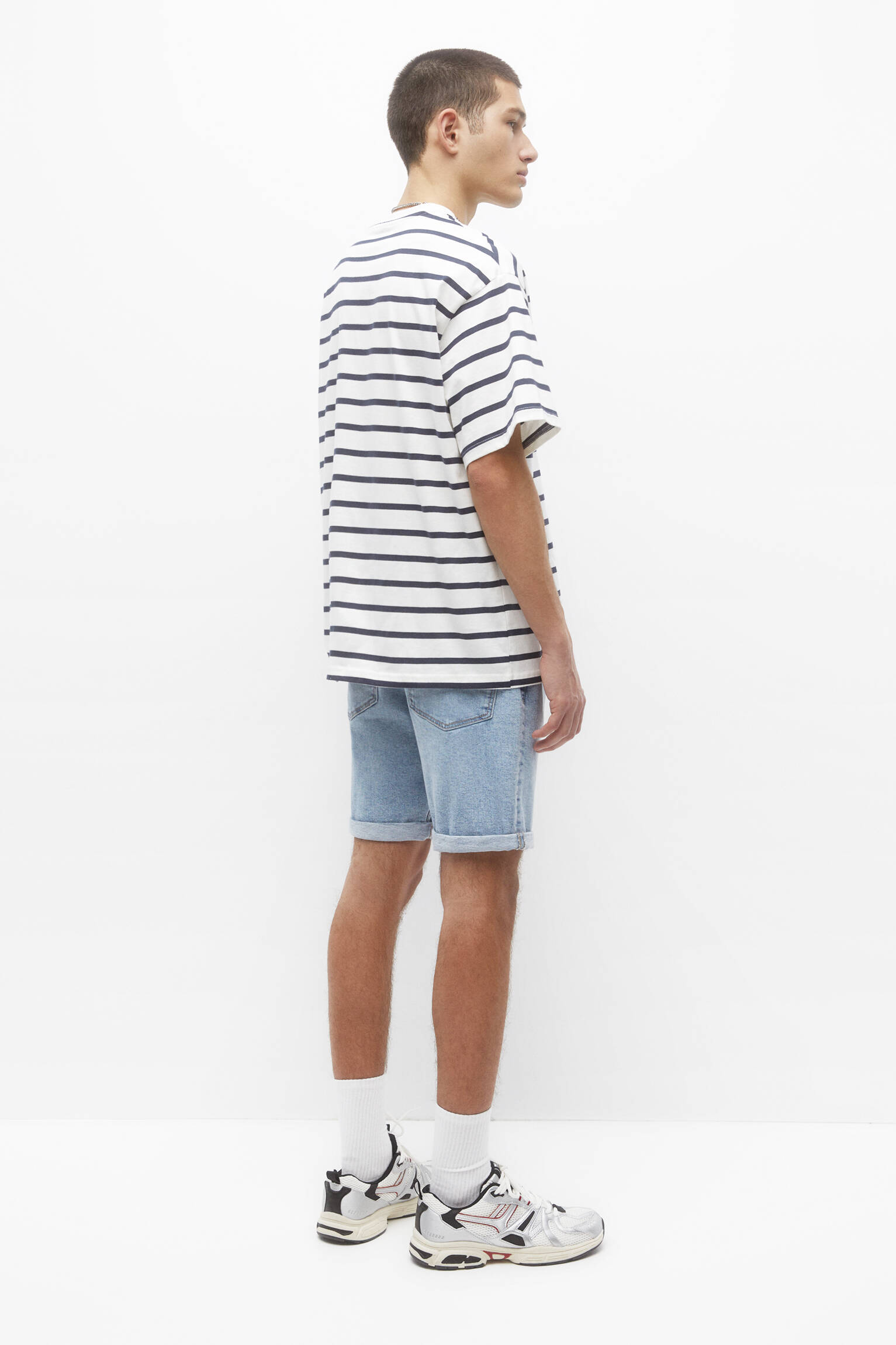 Bermuda jeans slim - Azul índigo claro