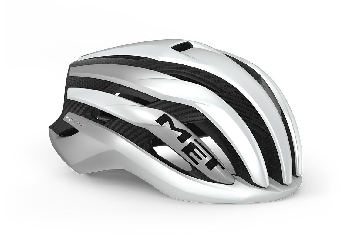 MET Trenta 3K Carbon MIPS Race Fietshelm Wit/Zilver/Metallic