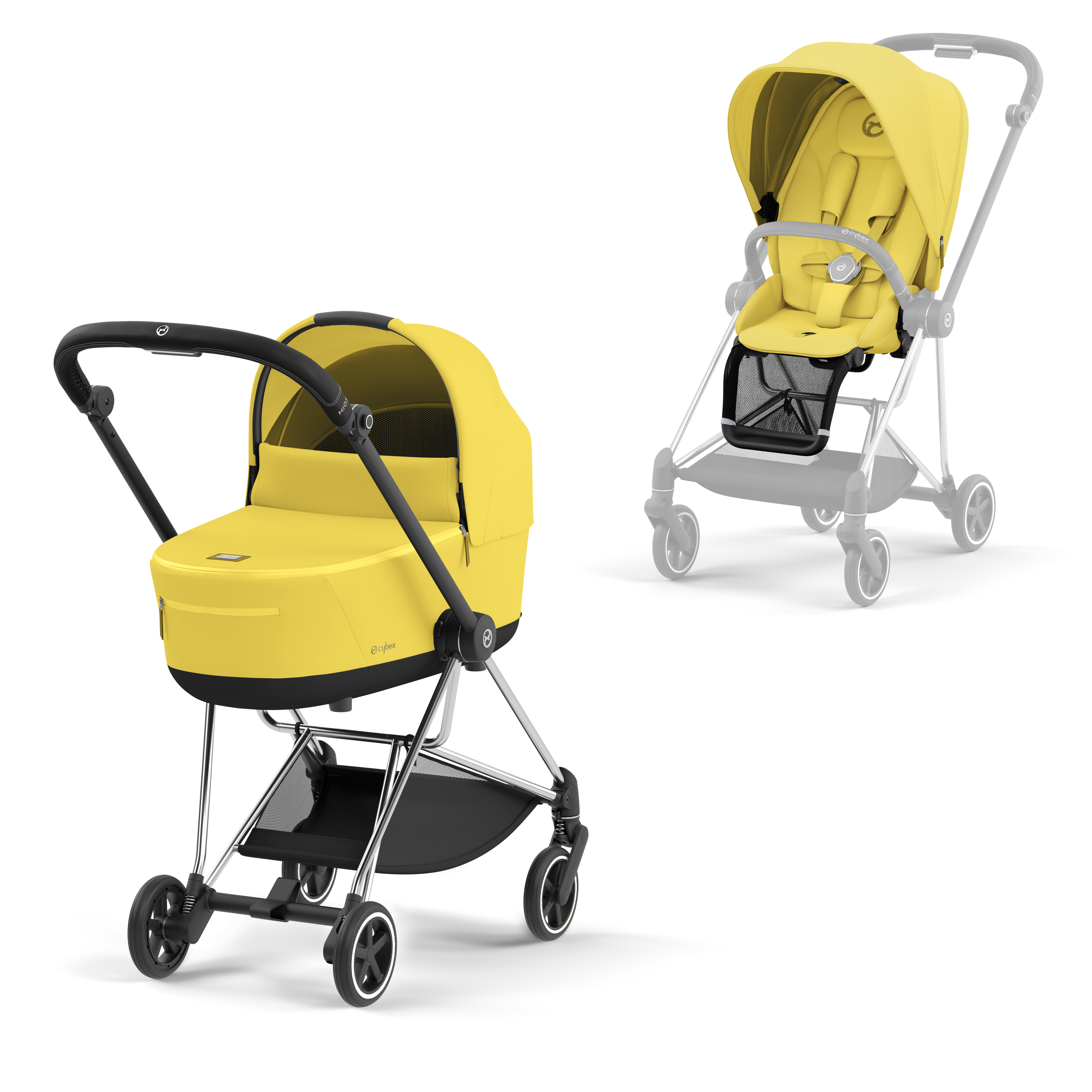 cybex PLATINUM Kombikinderwagen New Mios Chrome Black Mustard Yellow