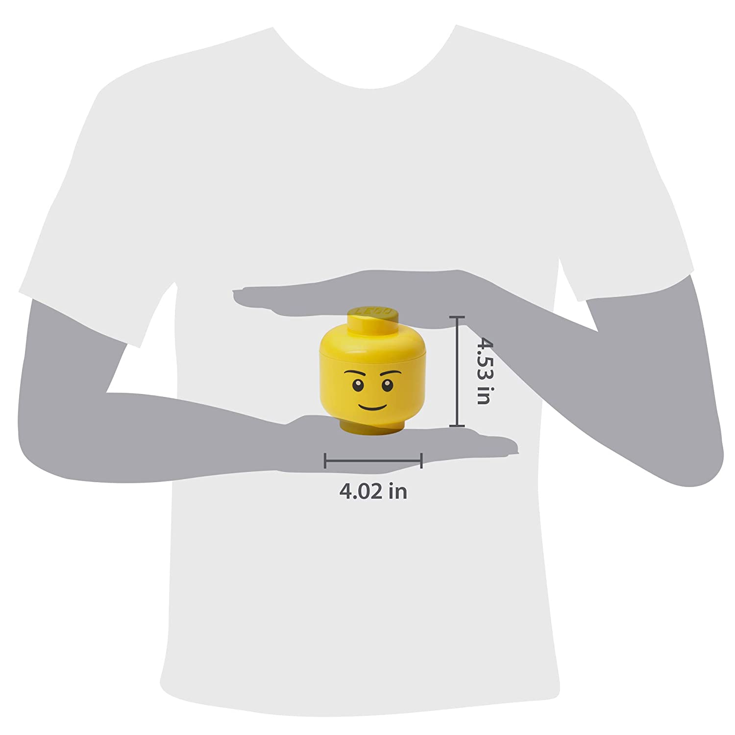 Mini caixa de armazenamento em formato de cabeça de menino – Amarelo brilhante 5006258