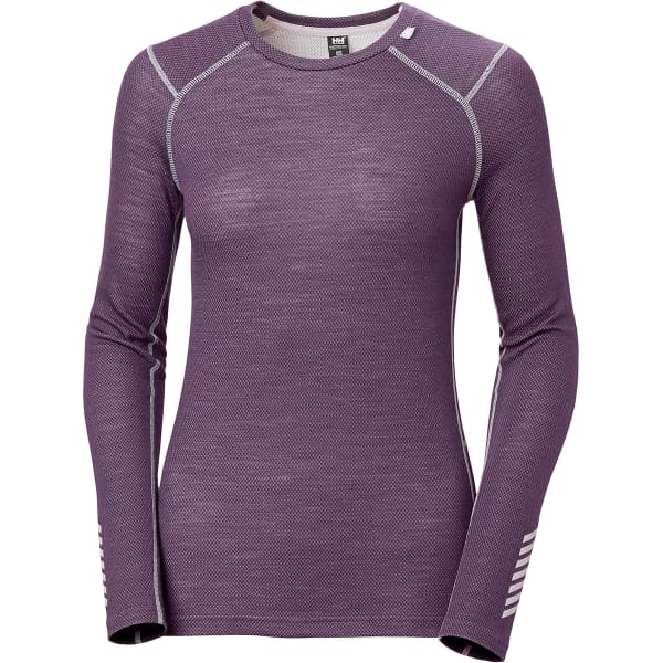 T-shirt thermique HELLY HANSEN W LIFA MERINO MIDWEIGHT CREW AMETHYST/BLACK